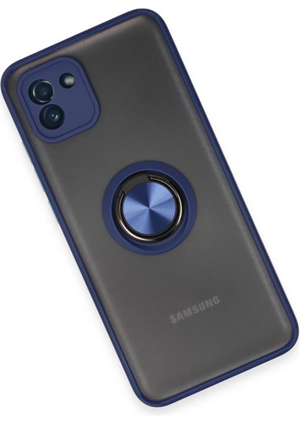 Bfs Samsung Galaxy A03 Kılıf Montreal Yüzüklü Silikon Kapak - Lacivert modelleri