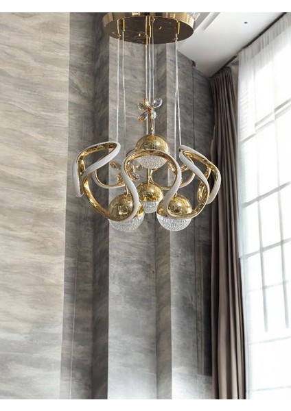 4 Toplu Gold Kaplama Modern LED Sarkıt Avize Dron