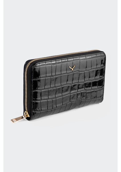 Hakiki Deri, El Yapımı, Kadın Cüzdan, Fermuarlı, 12 Kart Yuvası, 5110 Siyah fiyatları