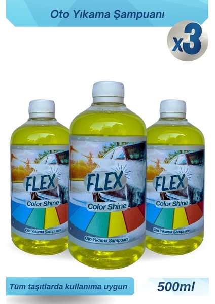 Oto Yıkama Şampuanı 500ML (Ultra Yoğun Formül ve Limon Kokusu) 3 Adet