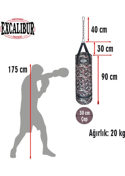 Polystar 90 x 30 cm Boks Kum Torbası Kamuflaj fiyatları
