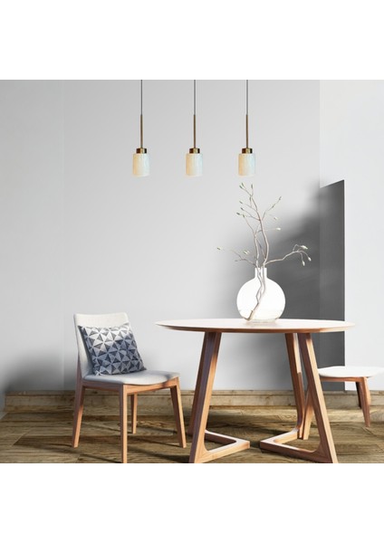 Tiny Beyaz Cam Üçlü Avize Ince Eskitme Başlık Retro Sarkıt Lamba Restoran Salon Aydınlatma modelleri