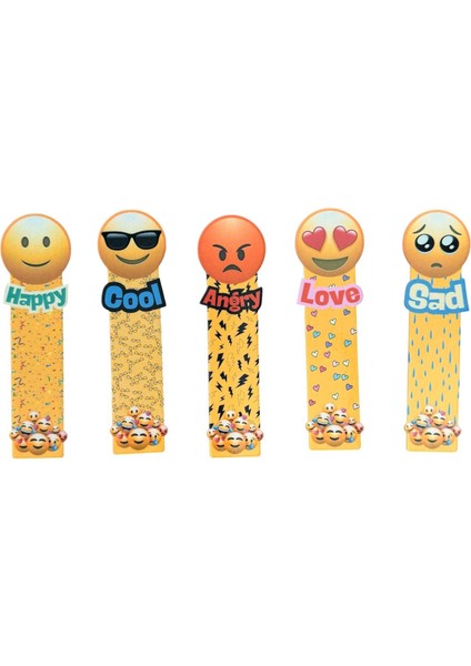 5 Adet Emoji Kitap Ayracı (15 Cm)