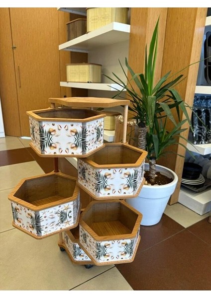 Ahşap Altıgen Sebzelik 5 Katlı Yana Açılır Patates Soğan Tekerlekli Sebzelik Deniz modelleri