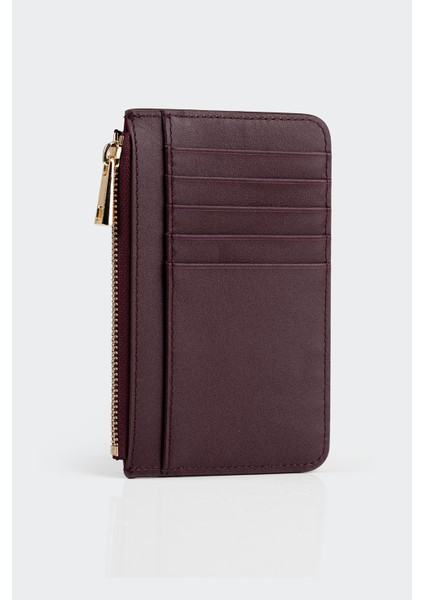 Hakiki Deri, El Yapımı, Kadın Kartlık, 5 Kart Yuvalı, 5507 Bordo modelleri