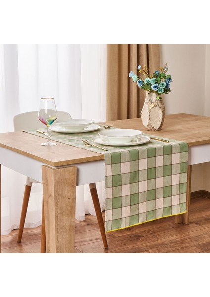 Toscana Runner - Ekru / Yeşil - 45X150 cm