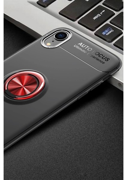 Bfs iPhone Xr Kılıf Range Yüzüklü Silikon - Siyah-Kırmızı fiyatları