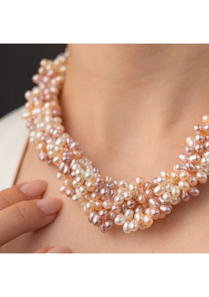 Renkli Inci Küme Kolye