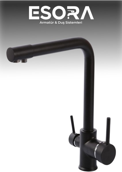 Siyah Krom Arıtmalı Eviye Bataryası