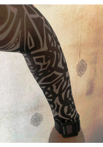 Çift Kol Giyilebilir Dövme Tribal Desenler Tattoo Sleeve