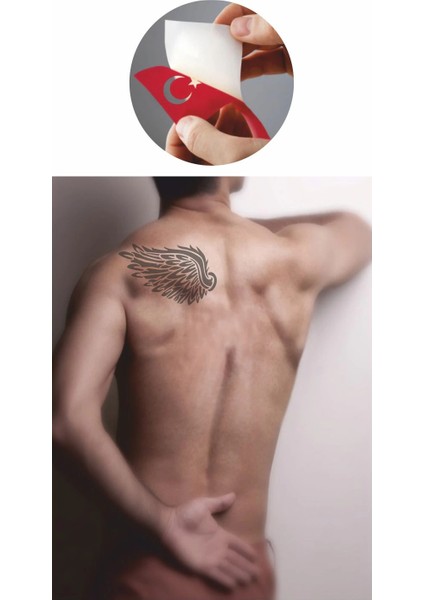 Dev Boy 2 Adet Kanat Sağ ve Sol Omuz Geçici Dövme Şablonu modelleri