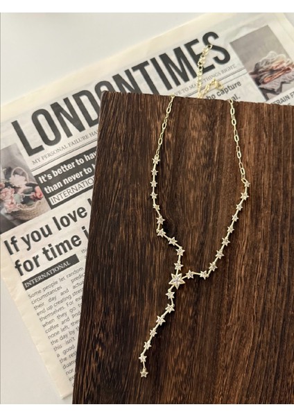 Yıldızlı Vip Model Gold Renk Kolye