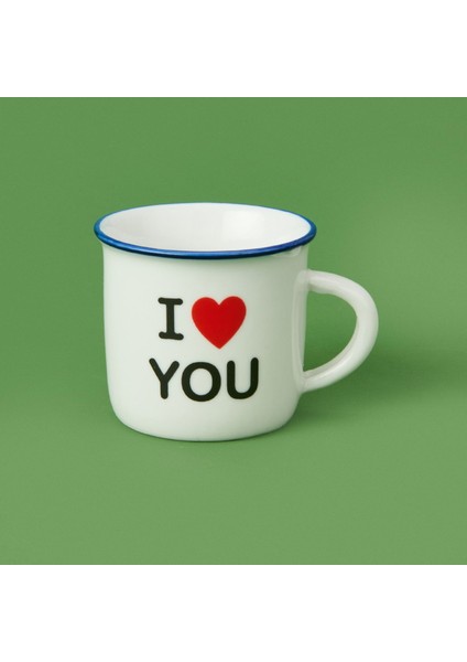 I Love You Desenli Türk Kahvesi Fincanı - Asorti - 80 ml modelleri