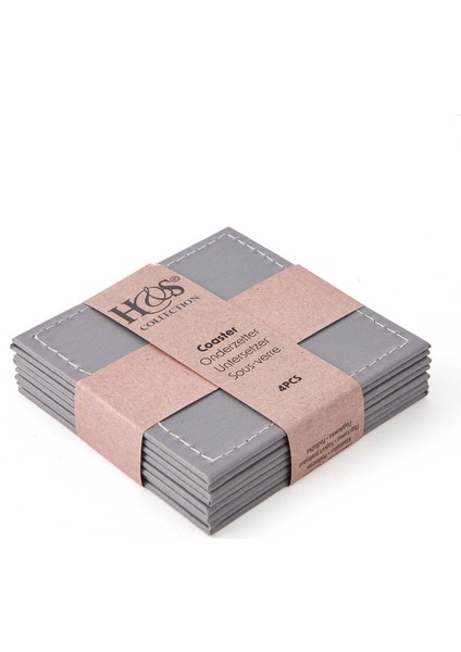 Dekoratif Brown 4 Lü Bardak Altlığı - Asorti - 10X10 cm