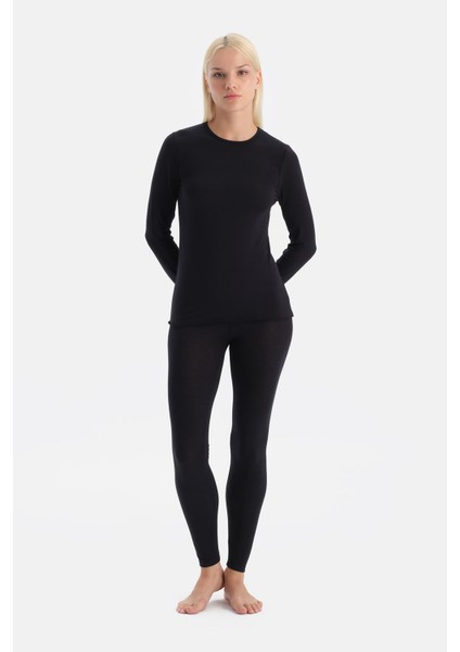 Siyah 5157KC Modal Kaşmir Tayt