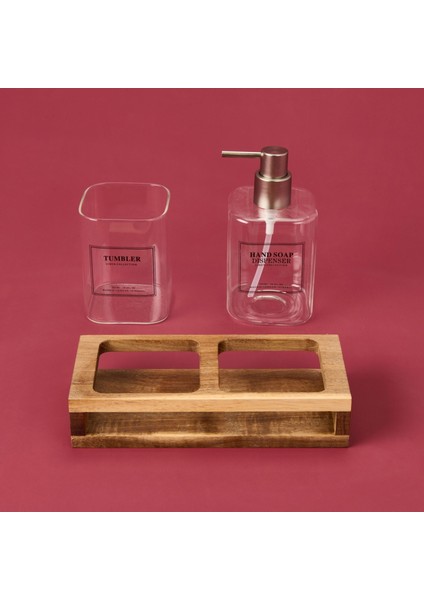 Cam 2'li Kare Sıvı Sabunluk Seti - Şeffaf / Siyah fiyatları