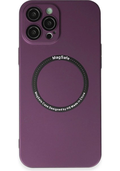 Bfs iPhone 12 Pro Kılıf Jack Magneticsafe Lens Silikon - Mürdüm