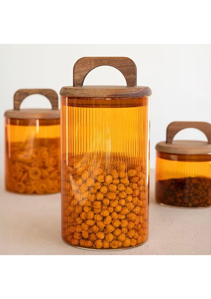 Mia Akasya Kulplu Cam Kavanoz - Amber - 1 Lt fiyatları