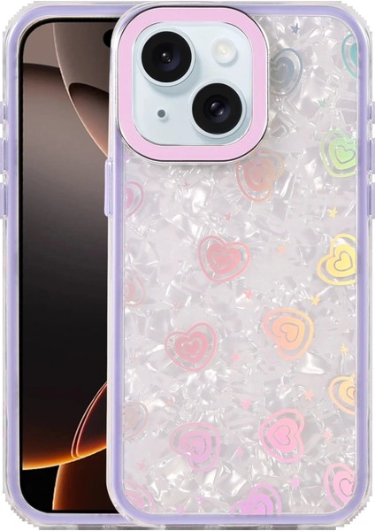 Bfs Apple iPhone 15 Lumi Desenli Kapak - Mor