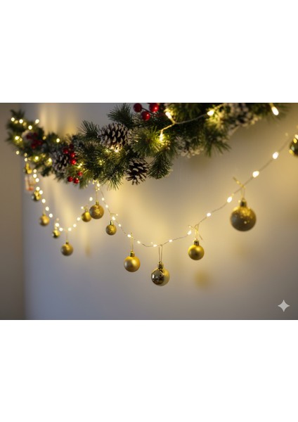 Yılbaşı Gold Toplar Şekilli Peri LED Işık