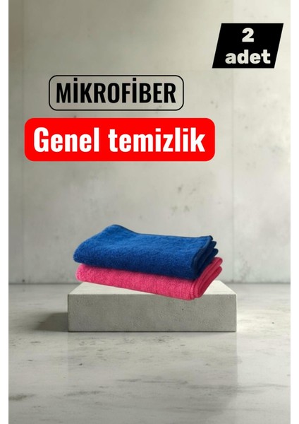 2'li Mikrofiber Temizlik Bezi 40X40 cm – Leke Bırakmaz, Yüksek Emicilik