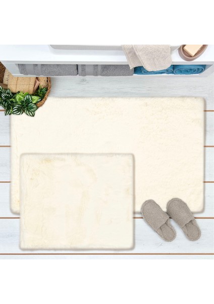 Soft Venüs Post 2'li Klozet Takımı - Ekru - 60X100 cm + 50X60 cm