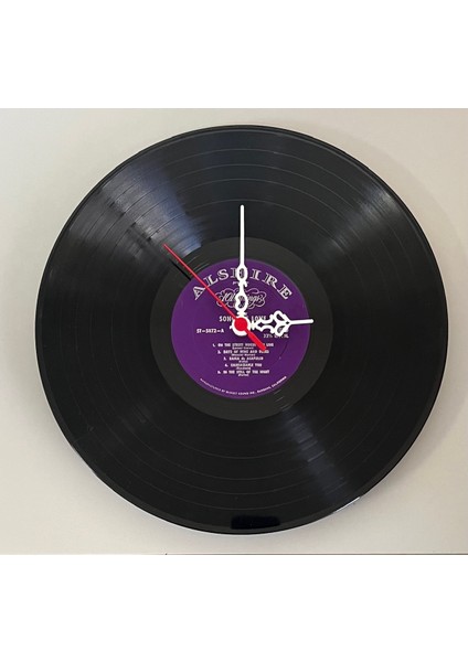 Eski Plak Tasarımlı Duvar Saati (Göbek Renkleri Farklı Kargolanır)