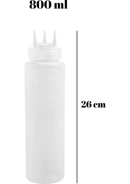 3 Ağızlı Sos ve Yağ Dökme Şişesi – 800 ml Şeffaf Pankek Hamur Kabı, Sızdırmaz Sosluk fırsatları