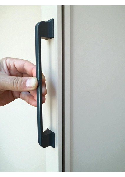 Beta Düz Antrasit Alüminyum Metal Lüks Modern Mobilya Çekmece Mutfak Dolabı Kulpu 160MM-192MM fırsatları