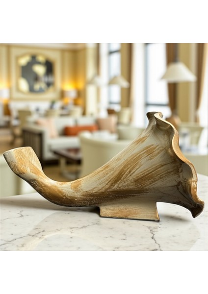 Dekoratif Polyester Akustik Gramofon Krem - Gold-Eskitme modelleri