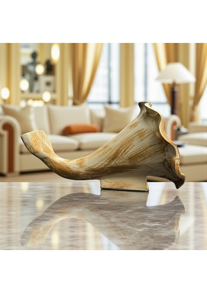 Dekoratif Polyester Akustik Gramofon Krem - Gold-Eskitme fırsatları