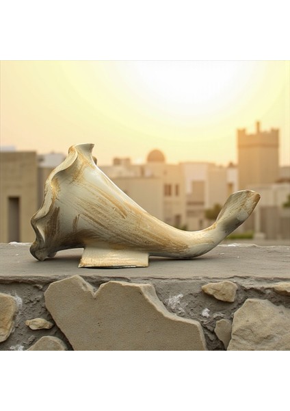 Dekoratif Polyester Akustik Gramofon Krem - Gold-Eskitme