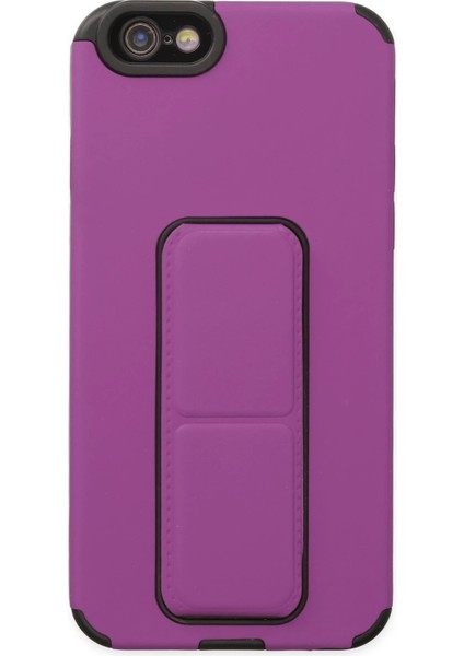 Bfs iPhone 6 Kılıf Mega Standlı Silikon - Mor