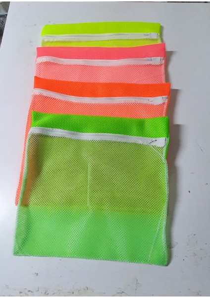 4 Adet 4 Renk Fermuarlı Hassas Çamaşır Terlik Ayakkabı Yıkama Filesi Büyük Boy