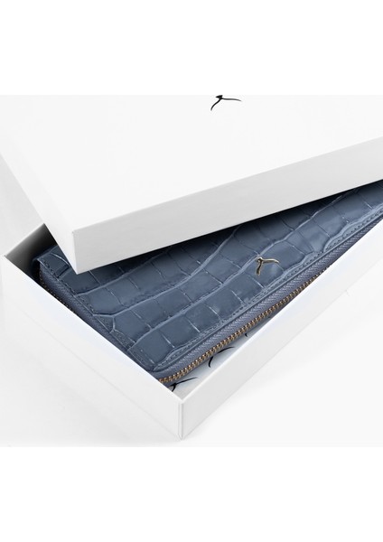 Hakiki Deri, El Yapımı, Kadın Cüzdan, Fermuarlı, 12 Kart Yuvası, 5110 Mavi indirimleri