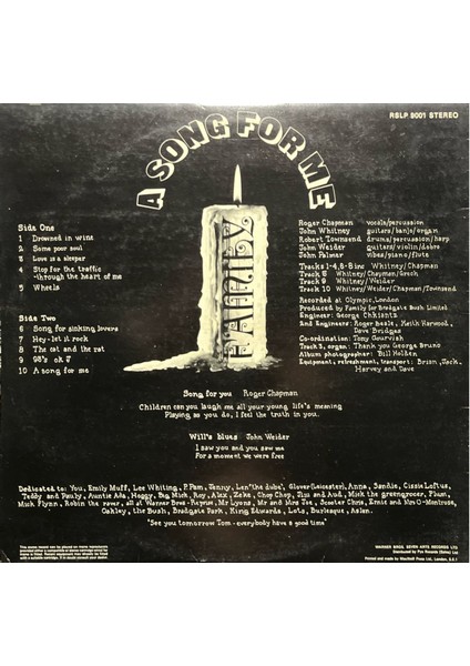 Family A Song For Me Lp Plak fiyatları