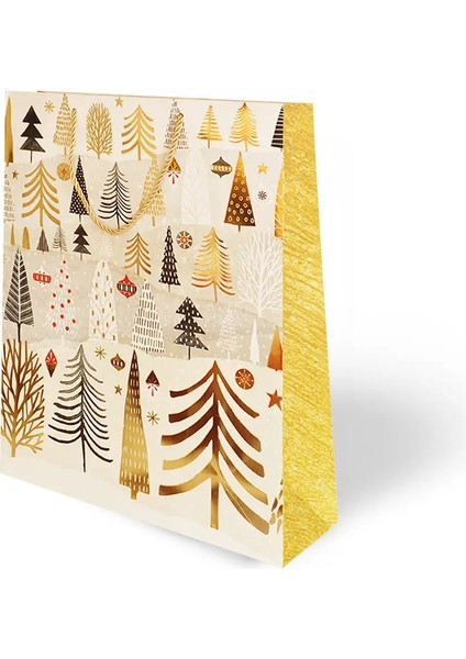 Yılbaşı Varak Baskılı Lüks Karton Çanta 31X40 - Snow fırsatları
