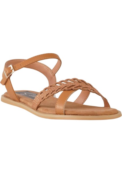 Kadın Tasarım Sandalet Taba