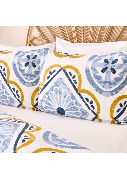 Soft Lile Tek Kişilik Nevresim Takımı - Ekru / Mavi fiyatları