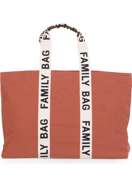 Family Bag Signature Kiremit Kanvas Anne Bebek Bakım Çantası