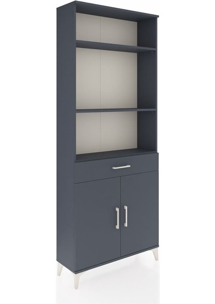 Arges Dolap 4 Raflı Tek Çekmeceli 2 Kapaklı 88X30X221 Antrasit-Antrasit fiyatları