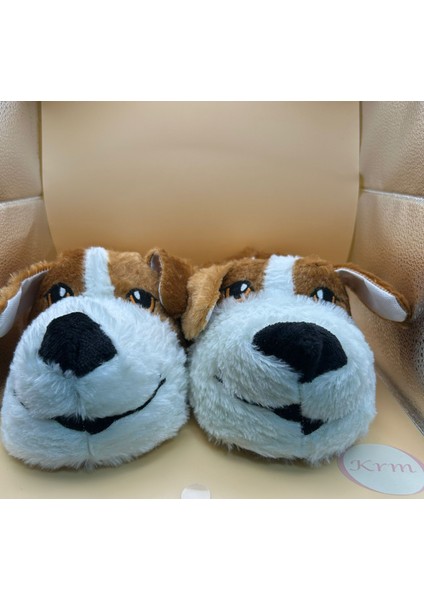 Sevimli Köpek Figürlü Peluş Panduf