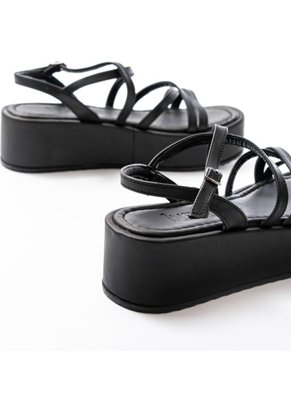 861-1029 Siyah Dolgu Kadın Sandalet fırsatları