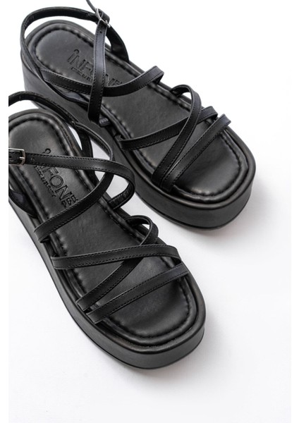 861-1029 Siyah Dolgu Kadın Sandalet indirimleri