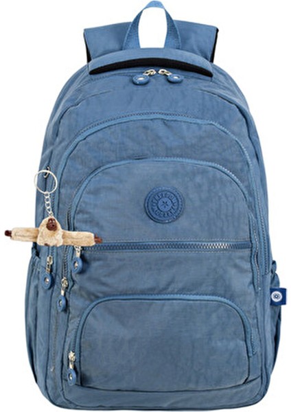 2'li Set Lüx Krinkıl Kumaş Lise ve Ortaokul Sırt Çantası + Kalemlik, Maymun Anahtarlık Hediyeli fiyatları