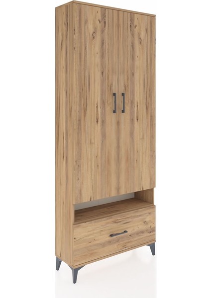 Arges Dolap 3 Raflı Tek Çekmeceli Tek Askılı 88X30X221 Çam-Çam fiyatları