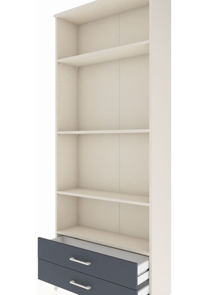 Arges Dolap 4 Raflı 2 Çekmeceli 88X30X221 Aytaşı-Antrasit indirimleri