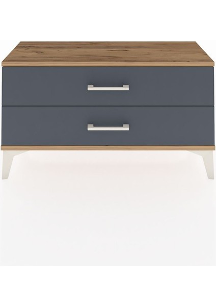 Arges Şifonyer 2 Çekmeceli 88X30X48 Çam-Antrasit