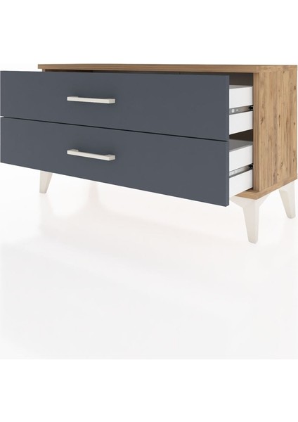 Arges Şifonyer 2 Çekmeceli 88X30X48 Çam-Antrasit fırsatları