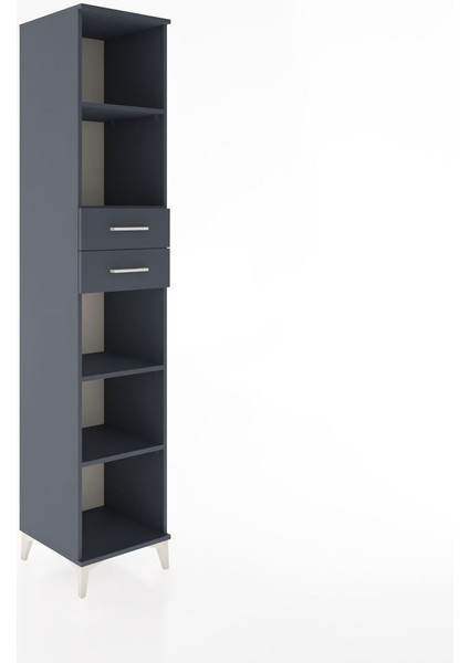 Hyperion Dolap 4 Raflı 2 Çekmeceli 44X44X221 Antrasit-Antrasit fiyatları